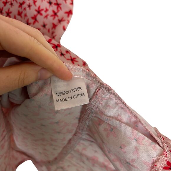 Princess Polly Deniz Red Blush Floral Mini Dress Women's US 6 Smocked back - Picture 9 of 12